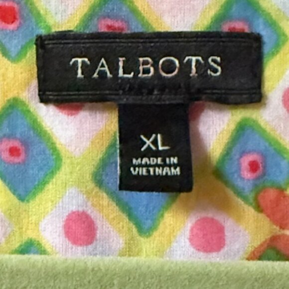 Talbots Floral Geometric Tunic Blouse Lightweight 100% Cotton 3/4 Sleeves XL EUC - Picture 12 of 13